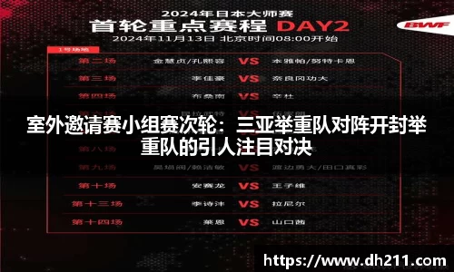 室外邀请赛小组赛次轮：三亚举重队对阵开封举重队的引人注目对决